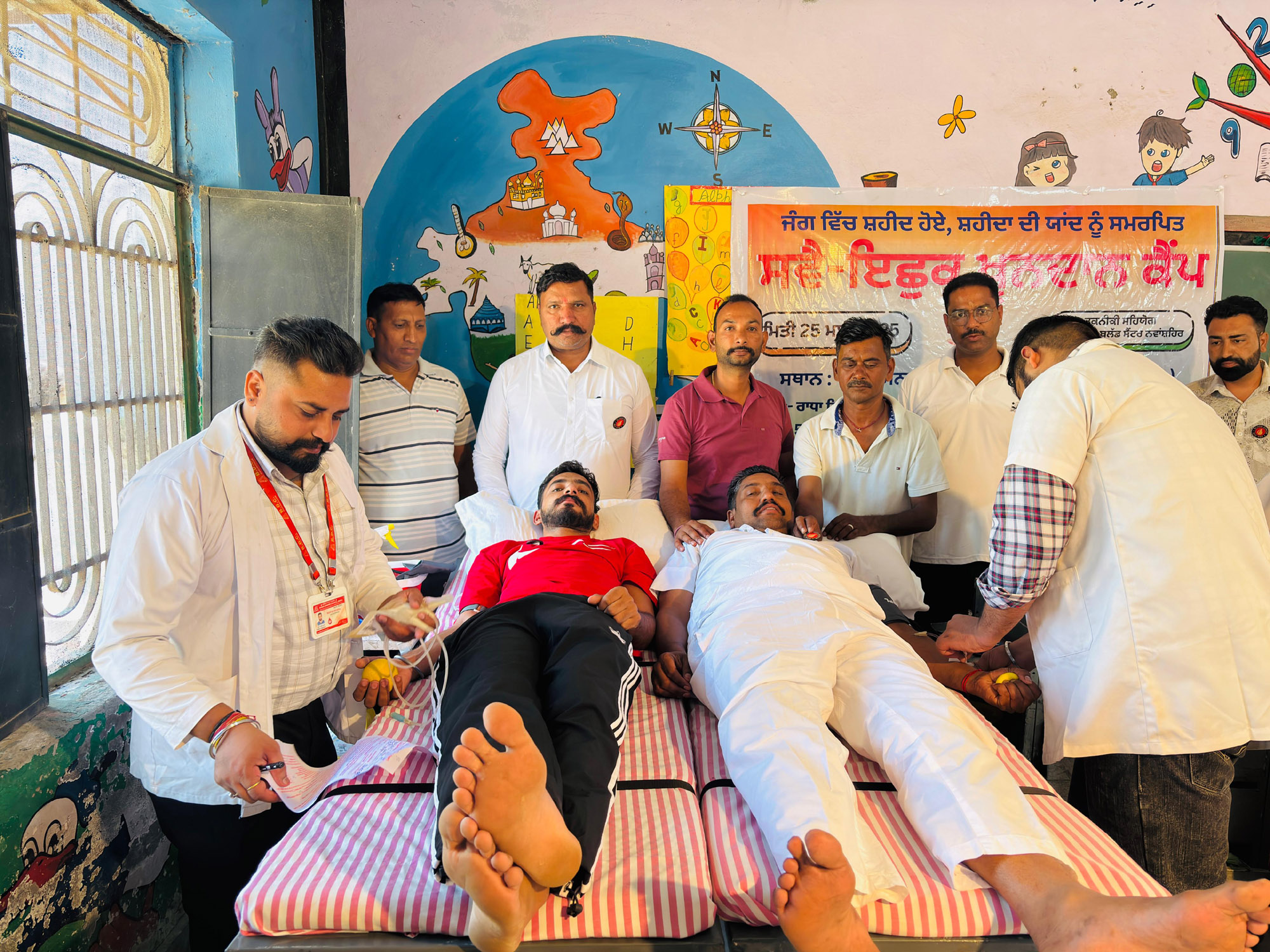 Massive blood donation camp organized in Pipliwal village, 50 units donated.